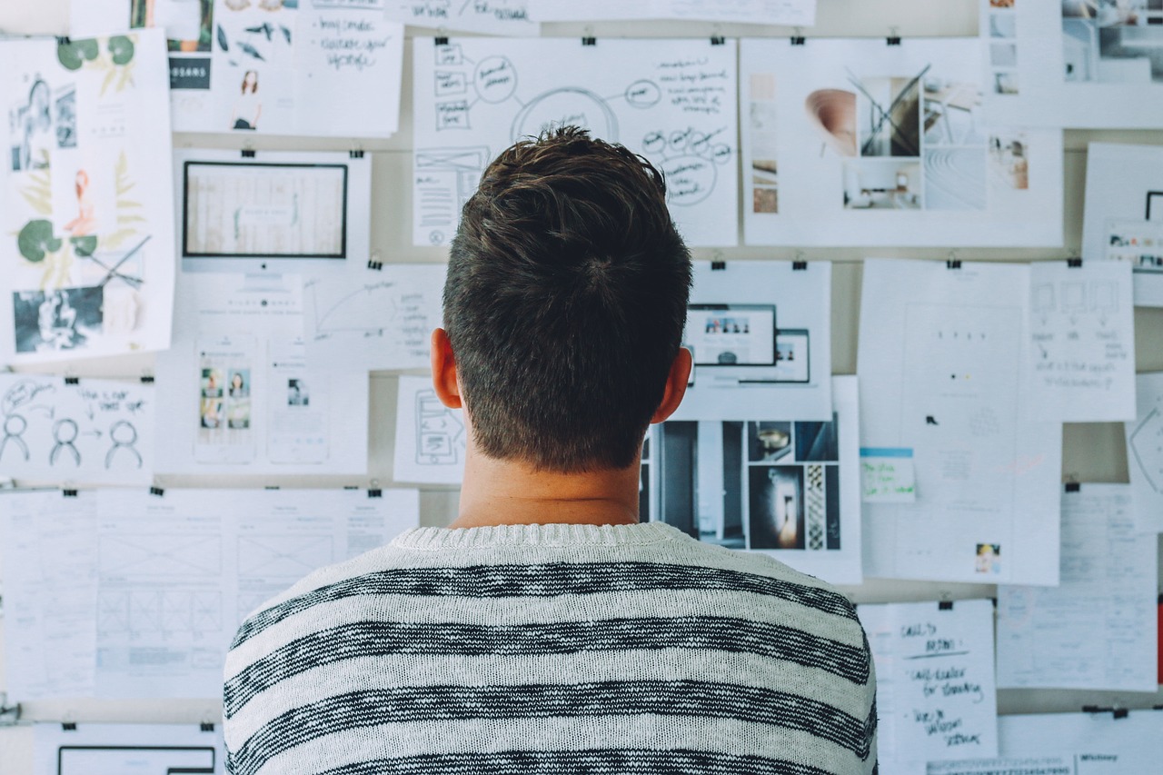 A man doing business research